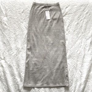 Reformation ribbed midi skirt, Color: Gray, Size: XS